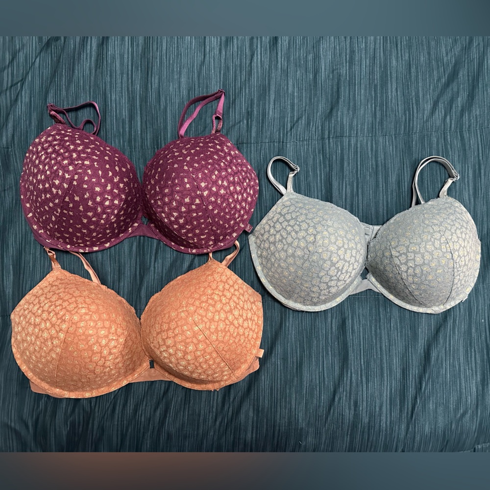 Victoria’s Secret Extra Push-up Bra Set 3 - Purple, Orange, Gray